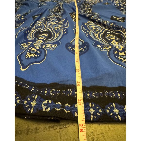 INC Blue Studded Print Batwing Sleeves Nylon Top Sz M - Picture 11 of 15